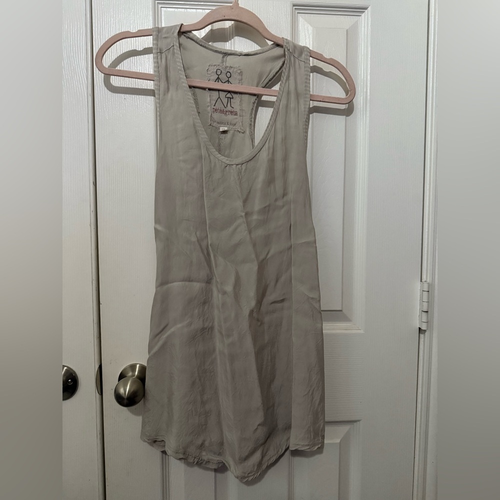 Pete & Greta cupra tank top in platinum grey XS